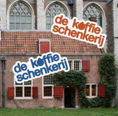 The brick facade with the de Koffieschenkerij signboards